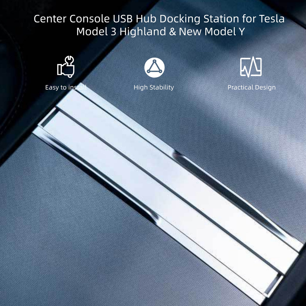CUTIM Center Console USB Hub Docking Station for Tesla Model 3 Highland & New Model Y