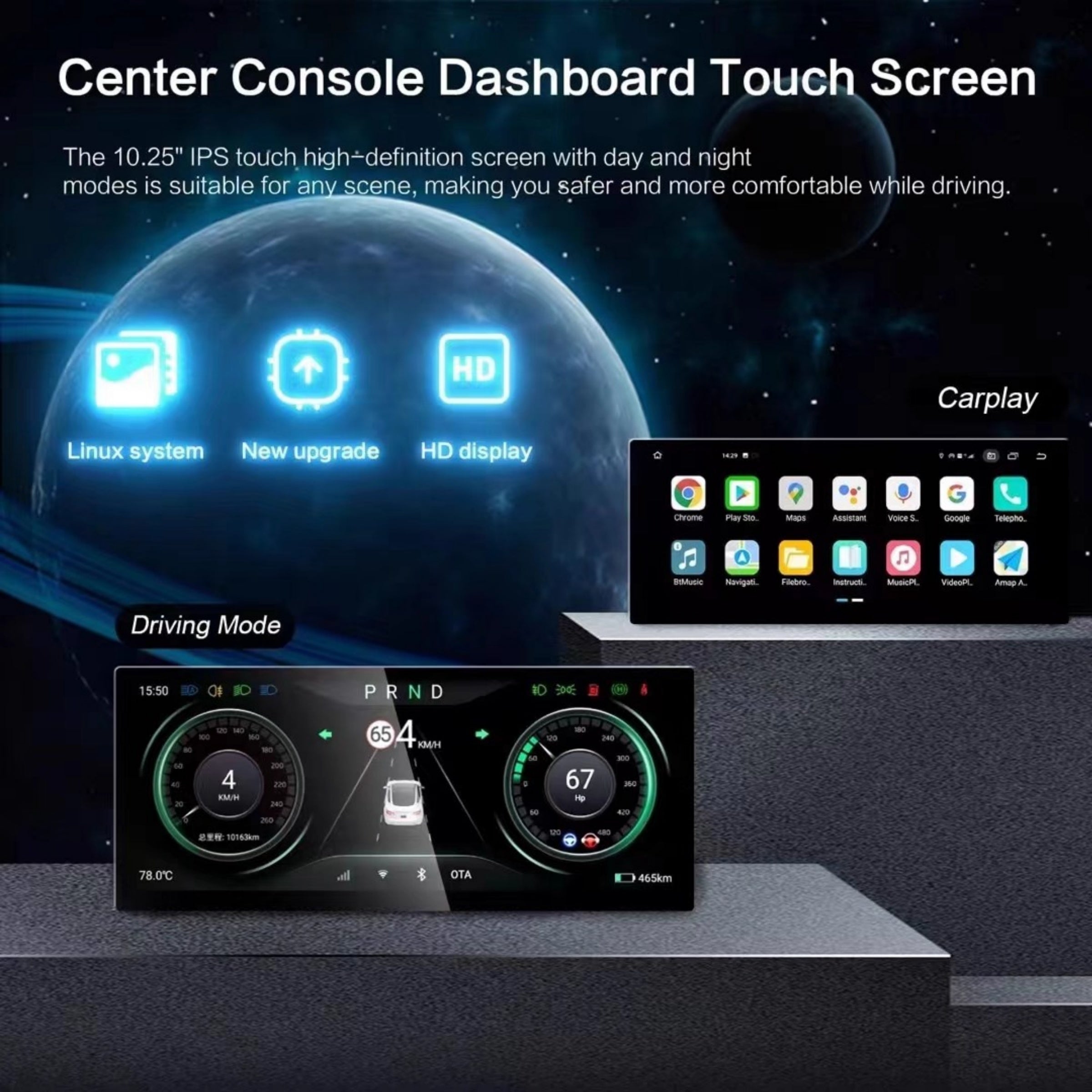 10.25" Android 4G LCD Dashboard Display Screen for Tesla Model 3 / Model Y