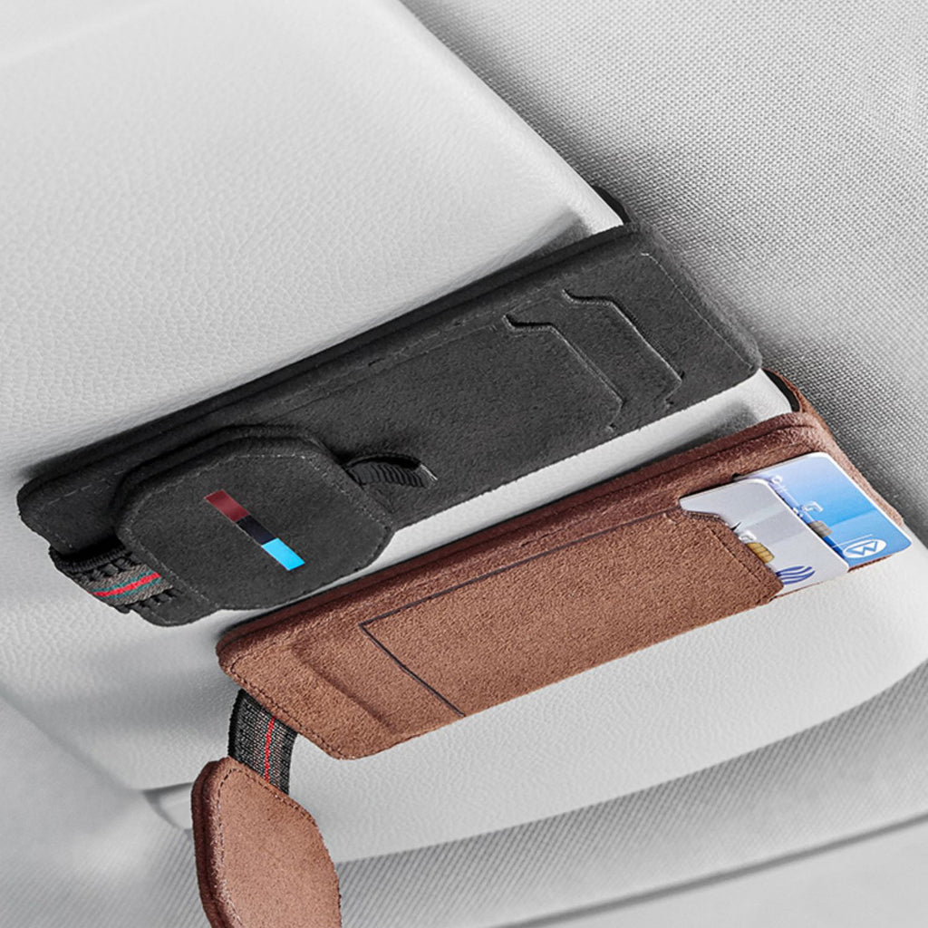 CUTIM Multi-Functional Leather Glasses Holder Clip for Tesla Model Y/3/S/X