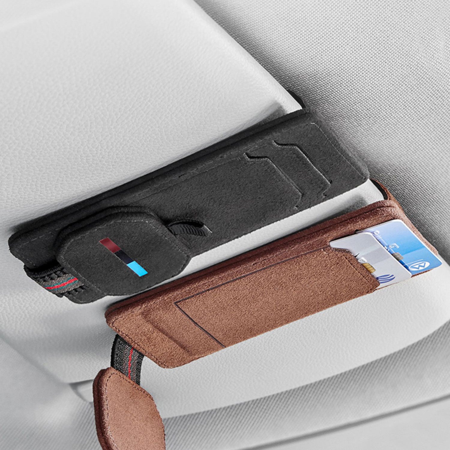 CUTIM Multi-Functional Leather Glasses Holder Clip for Tesla Model Y/3/S/X