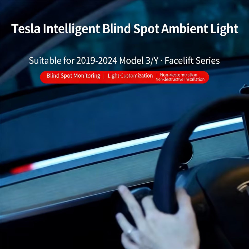 CUTIM Tesla Refreshed Model 3/Y Intelligent BSD Blind Spot Monitoring Ambient Light RGB