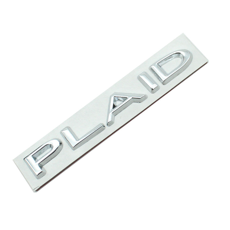 CUTIM Plaid Letter Logo sticker for Tesla Model