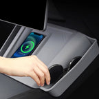 Center Console Wireless Charging Pad with Side Pockets For Tesla Model 3 Highland & Model Y Juniper