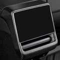 Real Dry Carbon Fiber Rear Screen Trim Frame Overlay for Tesla Model 3 Highland