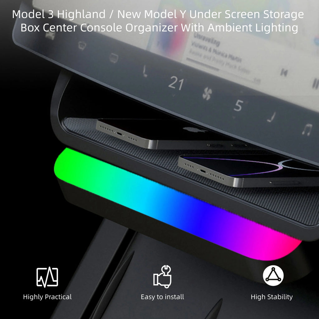 CUTIM Model 3 Highland / New Model Y Under Screen Storage Box