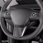Model 3 / Y Steering Wheel Patch – Carbon Fiber Interior Mods