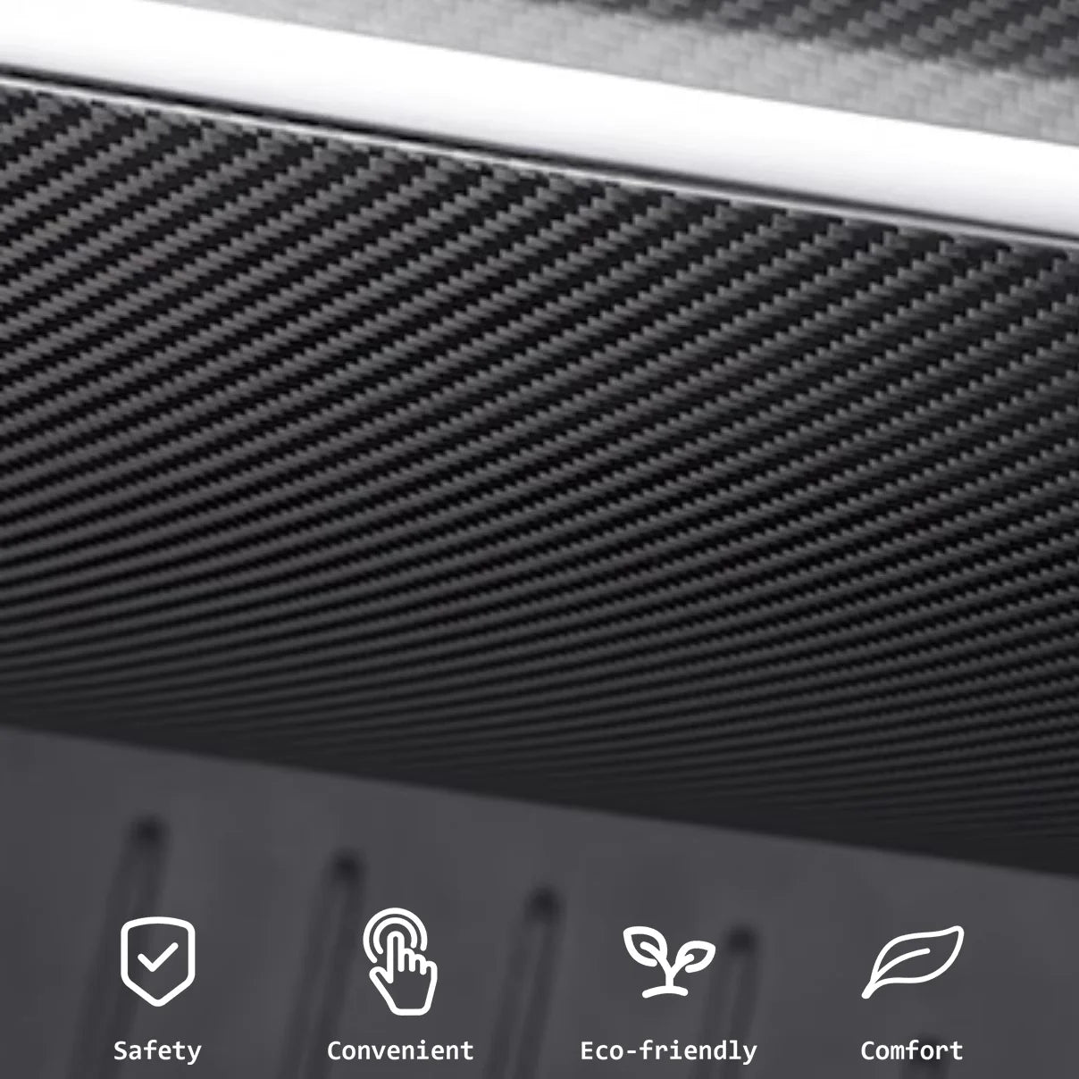 Real Dry Carbon Fiber Glove Box Cover Overlay for Model Y / 3