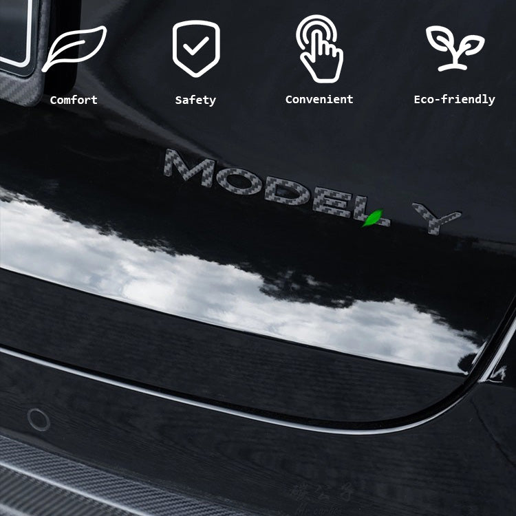 Model 3 / Y T Logo Overlay Front & Rear – Real Carbon Fiber Exterior
