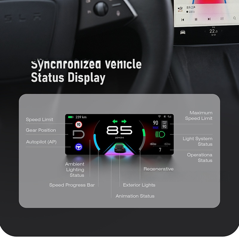 7-Inch CarPlay Dashboard Display Screen for Tesla Model 3 (2017-2025)