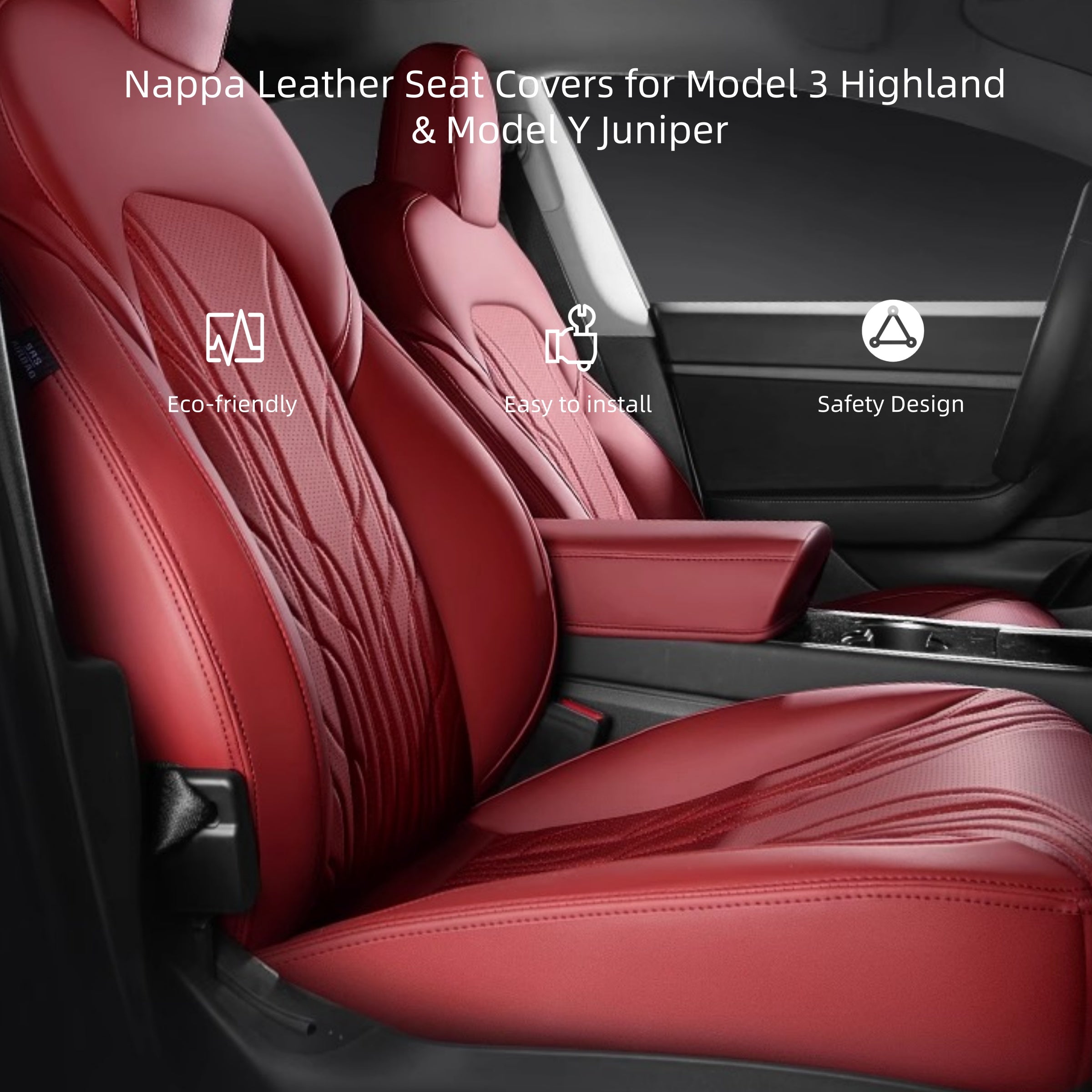 Nappa Leather Seat Covers for Tesla (Model 3 & Model Y Series)