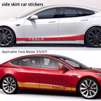 CUTIM Car Door Side Skirt Stripes Sill Sticker Body Decal for Tesla Model S/3/X/Y (2pcs/set)