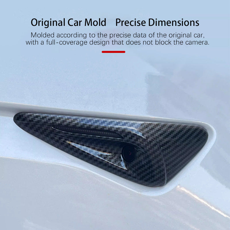 Full Side Camera Covers for Tesla Model 3 / Y – Real Carbon Fiber Exterior Mods