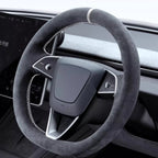 CUTIM Tumbled Fur Steering Wheel Cover for New Model Y / Model 3 Highland