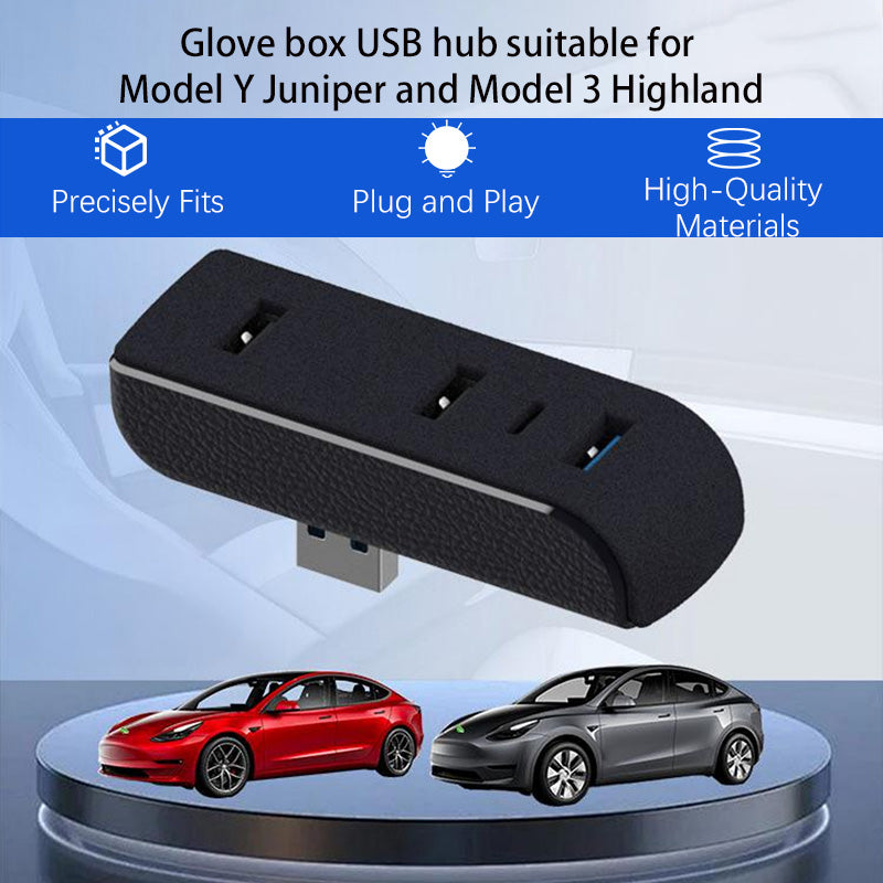 CUTIM Glove Box USB Hub for Model Y Juniper & Model 3 Highland