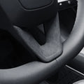 CUTIM Tumbled Leather Steering Wheel Panel for Model 3 Highland & New Model Y