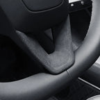 CUTIM Tumbled Leather Steering Wheel Panel for Model 3 Highland & New Model Y