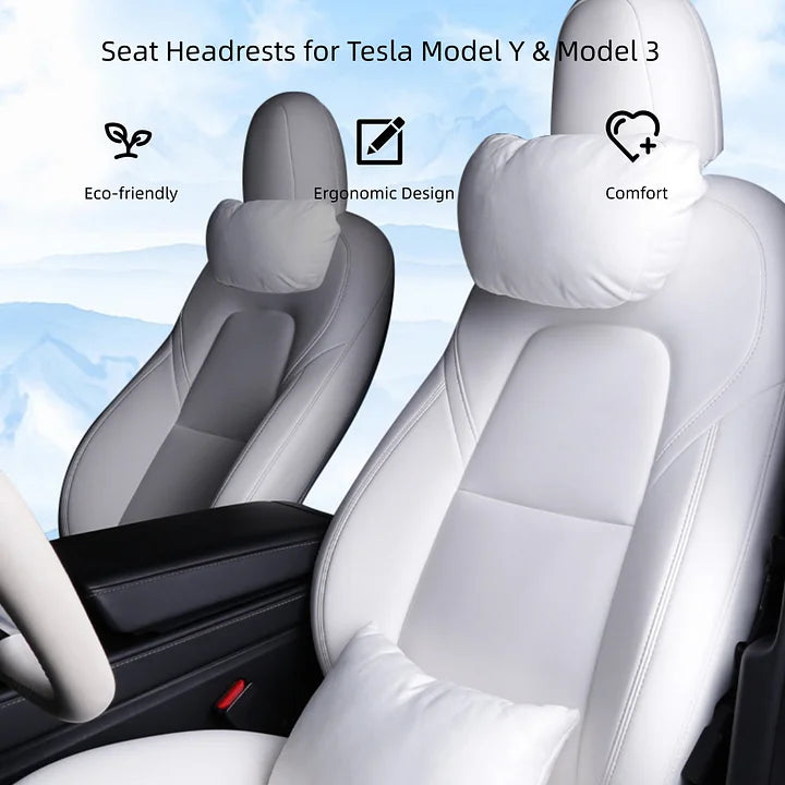 CUTIM Ergonomic Memory Foam Neck Pillow & Seat Headrest for Tesla Model 3 & Y | CUTIM