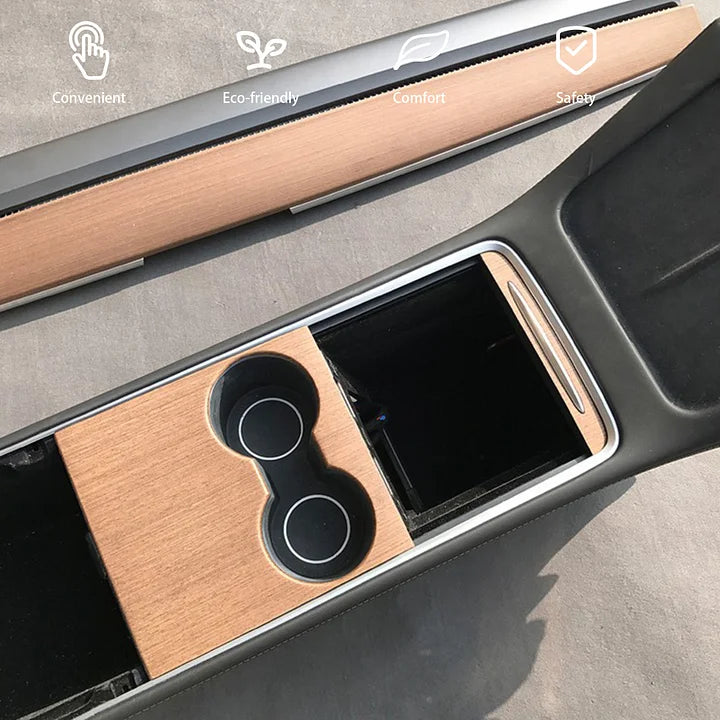 CUTIM Wood Center Console Wrap for Model 3/Y