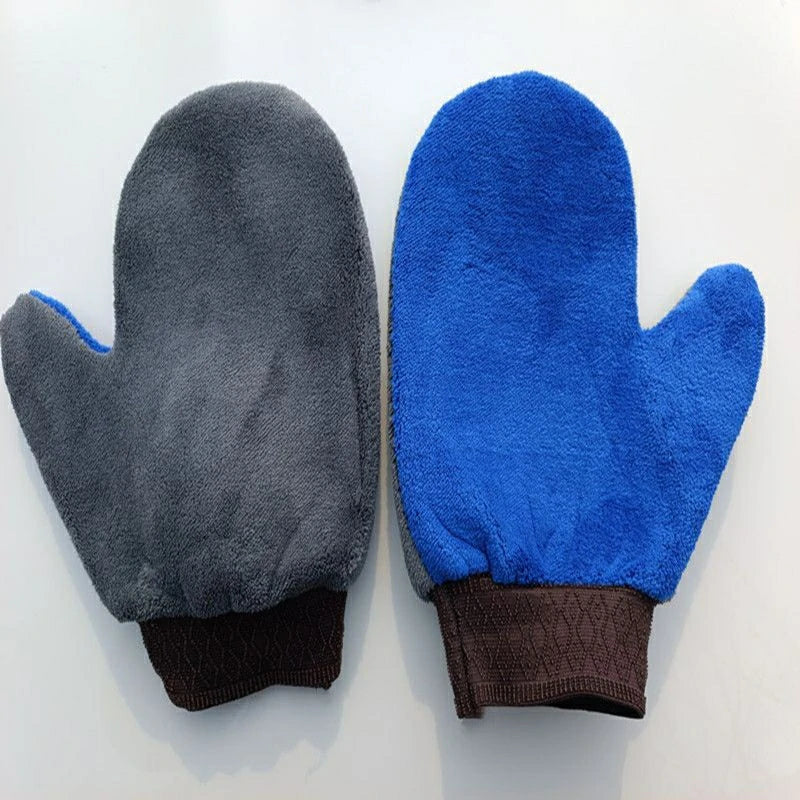 Bear Paw Coral Fleece Car Cleaning Gloves for Tesla Model 3/Y/S/X