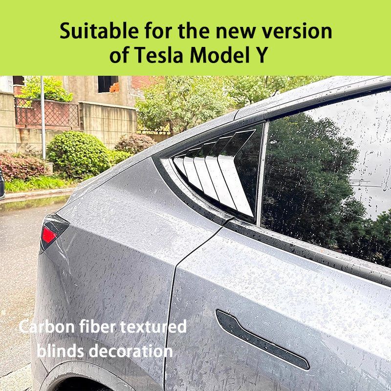 CUTIM Rear Side Window Louvers Cover for Tesla Model Y