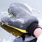 Bear Paw Coral Fleece Car Cleaning Gloves for Tesla Model 3/Y/S/X