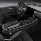 Real Dry Carbon Fiber Center Console Side Panel Overlays for Model 3 Highland / Model Y Juniper (2 Pieces)