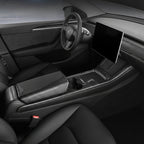 Real Dry Carbon Fiber Center Console Side Panel Overlays for Model 3 Highland / Model Y Juniper (2 Pieces)