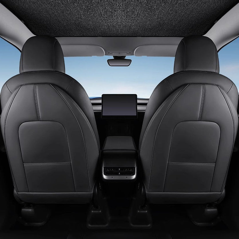 CUTIM Lattice Leather Seat Back Protector for Tesla Model 3 & Model Y