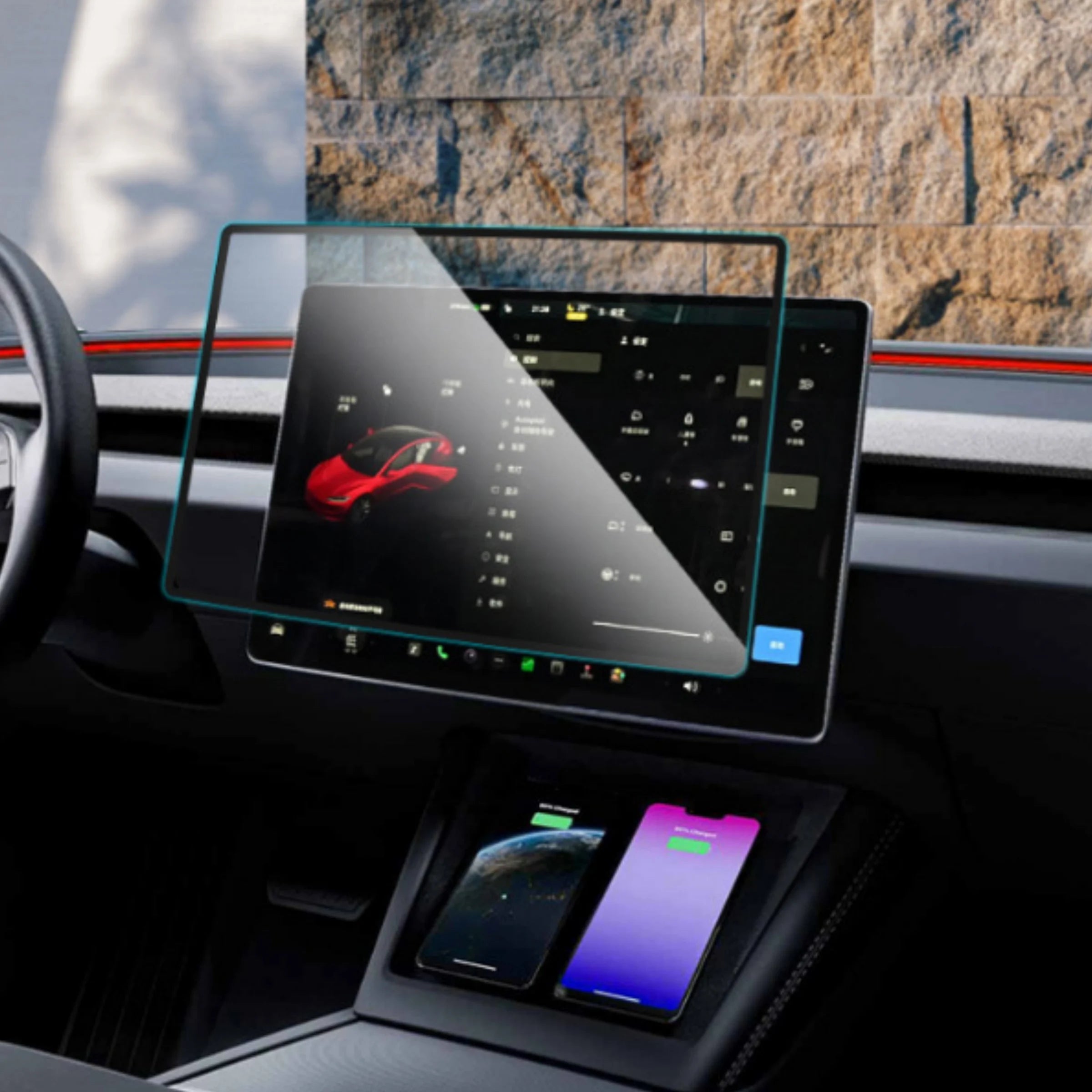 CUTIM Central control screen tempered film for Tesla Model 3 Highland & New Model Y