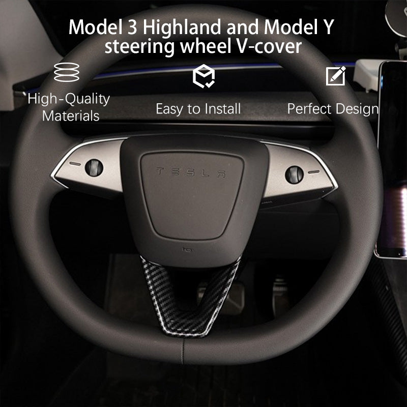 CUTIM Steering wheel V-cover for Model 3 Highland & Model Y
