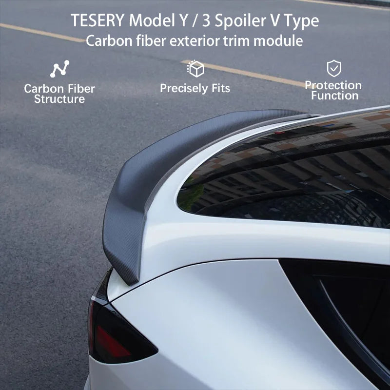 Model Y Carbon Fiber Spoiler Sport Style – Dry Carbon Fiber Exterior Mods