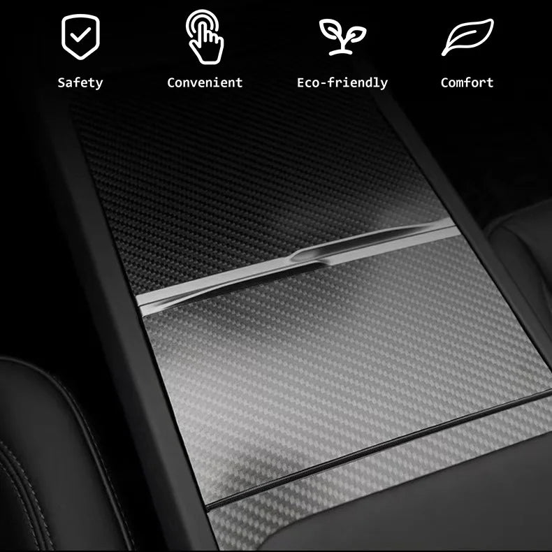Dry Carbon Fiber Center Console Cover for Tesla Model 3 Highland / Model Y Juniper