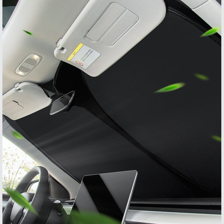 CUTIM Front Windshield Sunshade Heat-Blocking. Sun-Protective. Light-Blocking Panel for Tesla Model Y/3