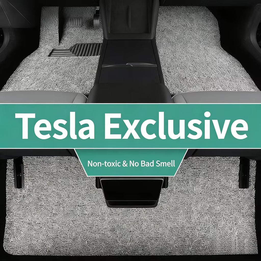 Silicone Coil Floor Mats for Tesla Refreshed Model 3/Model Y & Model S – Front & Rear Custom-Fit