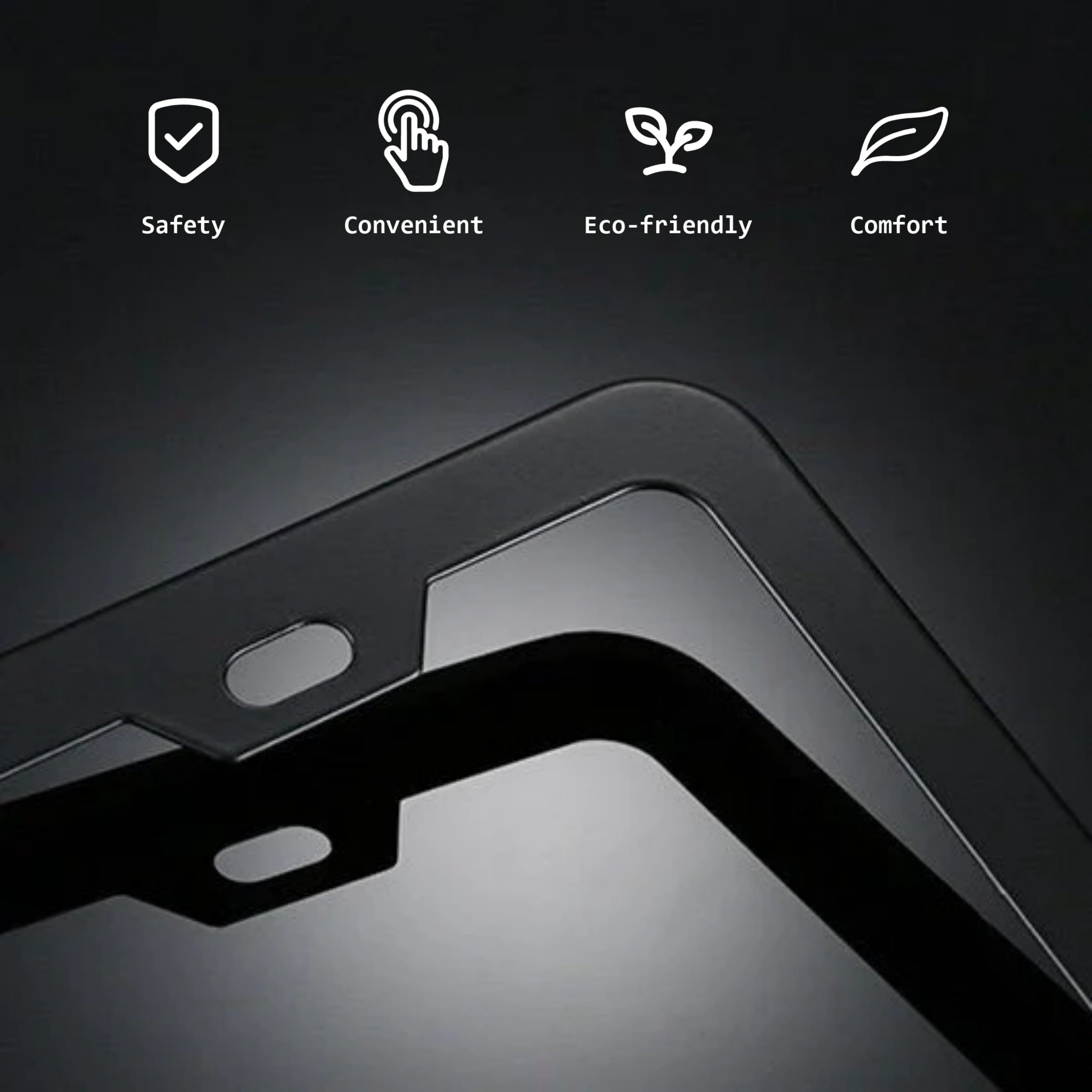 CUTIM Black License Plate Frame for Tesla (2pcs)