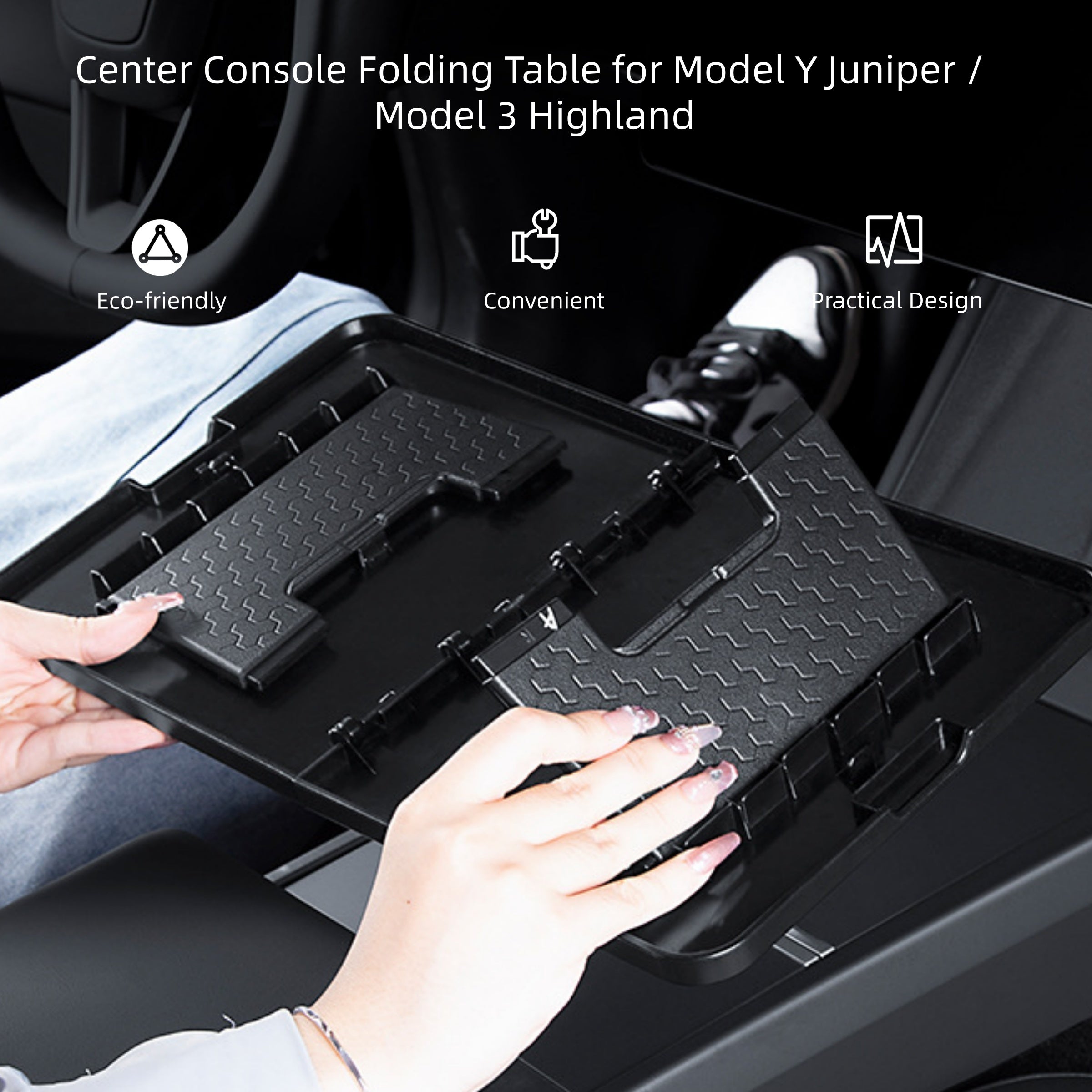 Center Console Folding Table for Model Y Juniper & Model 3 Highland