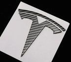 Tesla Carbon Fiber Metal Emblem Badge Set