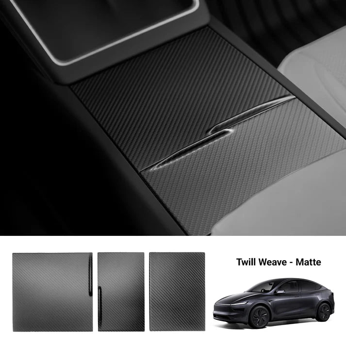 Dry Carbon Fiber Center Console Cover for Tesla Model Y Juniper / Model 3 Highland / Model YL