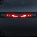 Tesla brake light projection sticker with eye pattern illuminated
