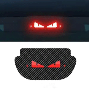 Tesla brake light projection sticker with eye pattern illuminated