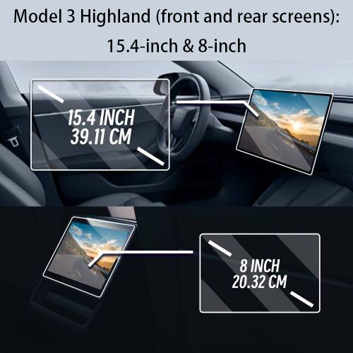 Tesla Front & Rear Clear Screen Protectors Series