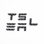 Real Carbon Fiber Logo Cover Front Badge & Rear Letters Emblem for Tesla Model 3 / Y