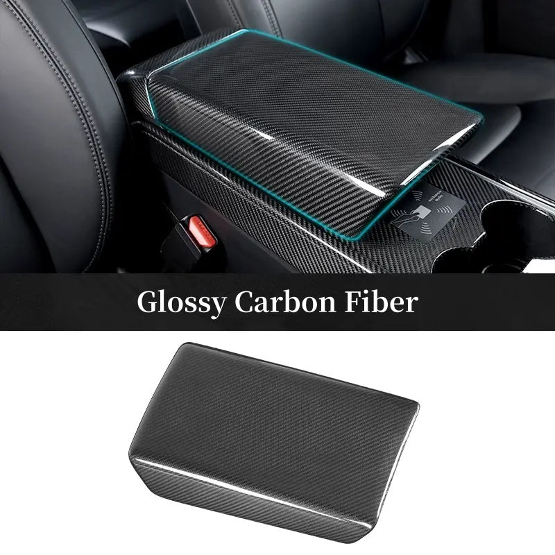 Model Y / 3 Armrest Cover - Dry Carbon Fiber Interior Mods