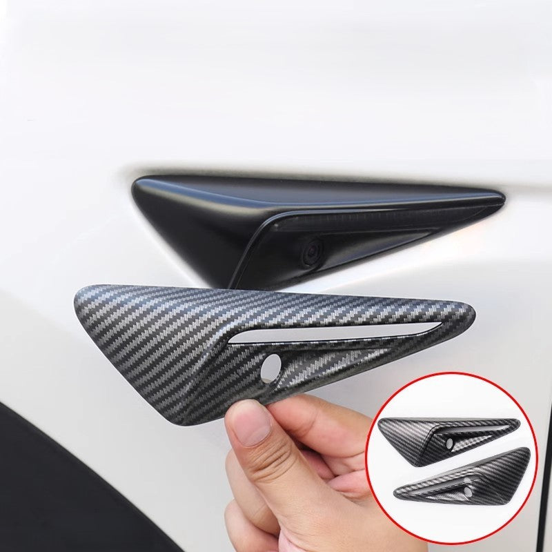 Full Side Camera Covers for Tesla Model 3 / Y – Real Carbon Fiber Exterior Mods