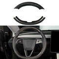 Upper / Lower Cover Steering Wheel Accessories for Tesla Model 3 / Y – Real Carbon Fiber