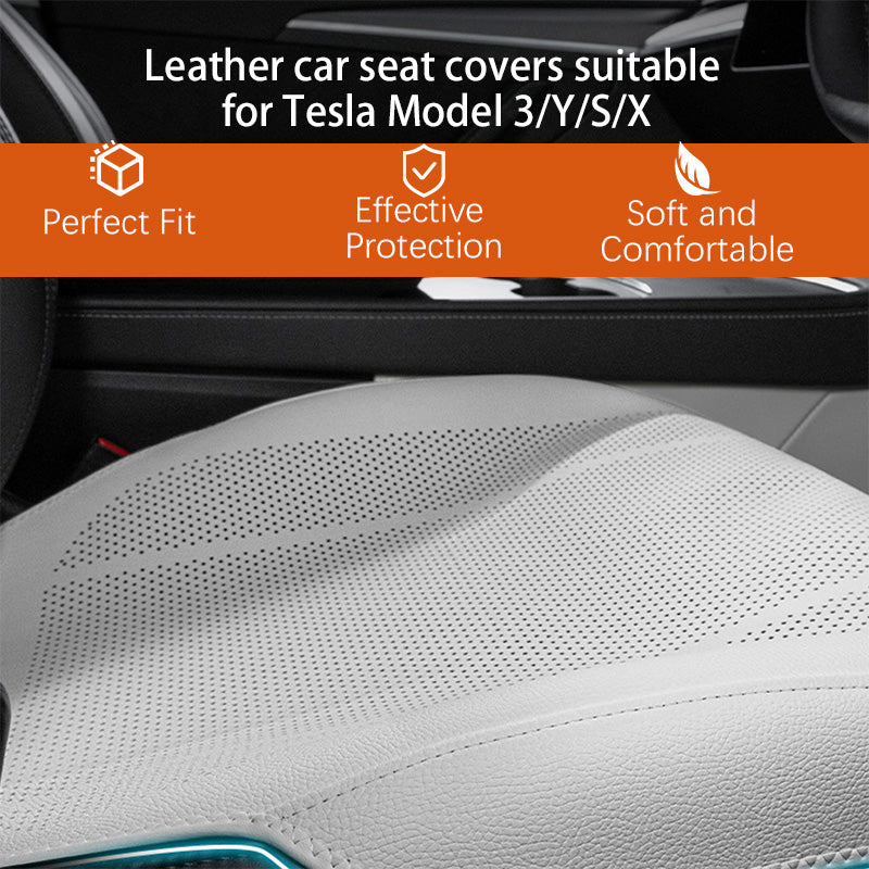 All-Weather Nappa Leather Seat Covers for Tesla Model 3/Y/S/X