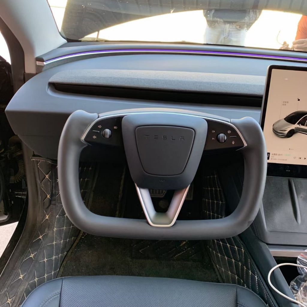 CUTIM Yoke Plaid Steering Wheel for Model 3 Highland Model Y Juniper