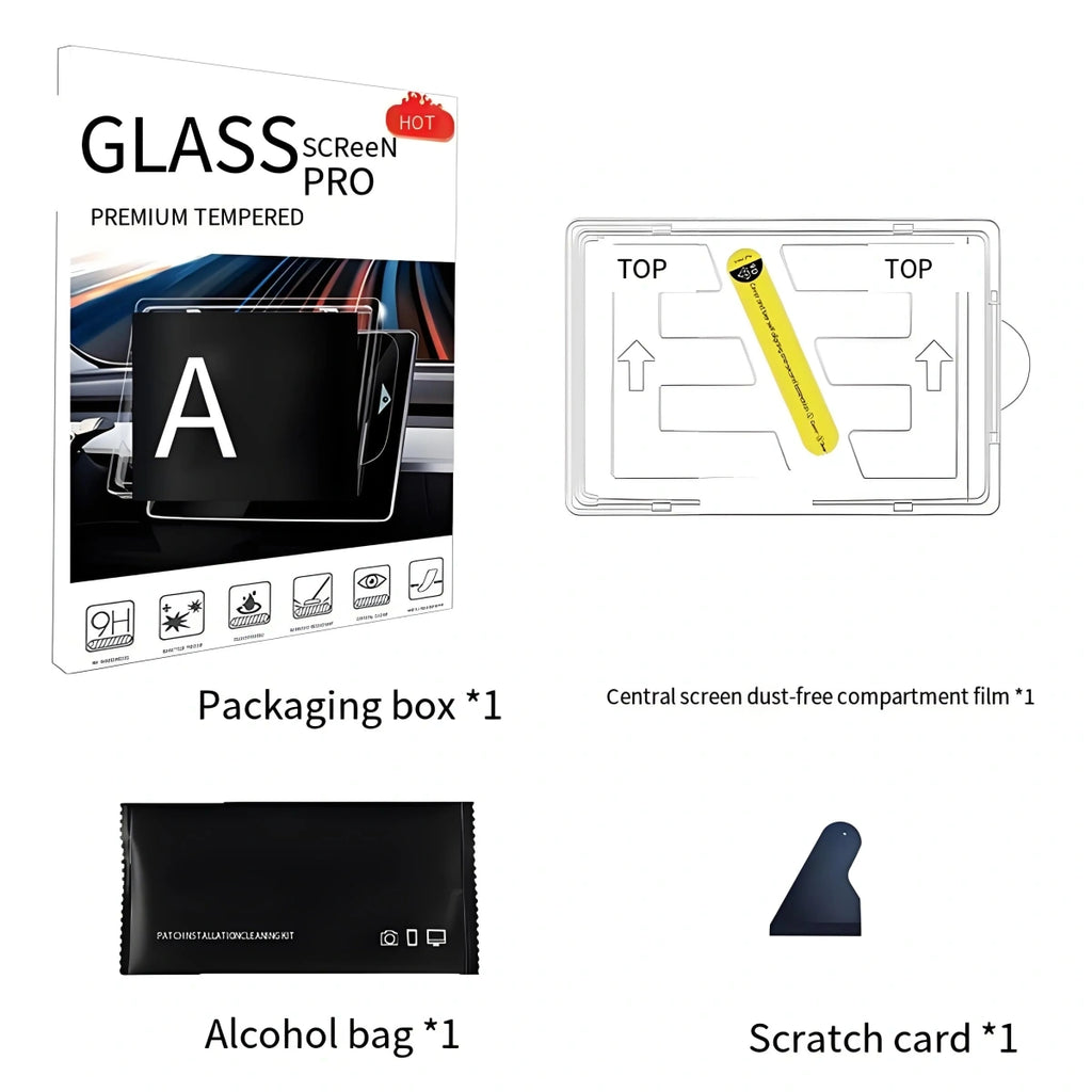 CUTIM Front & Rear Display Tempered Glass Screen Protector for Model Y Juniper / 3 Highland
