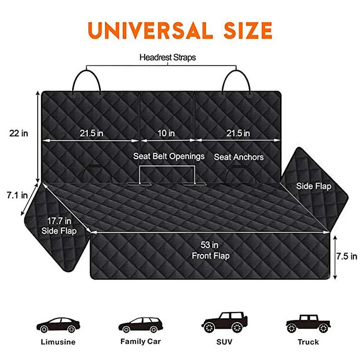 Heavy-Duty Dog Seat Cover with Double Zipper Design for Tesla Model 3/Y/S/X & Cybertruck | CUTIM