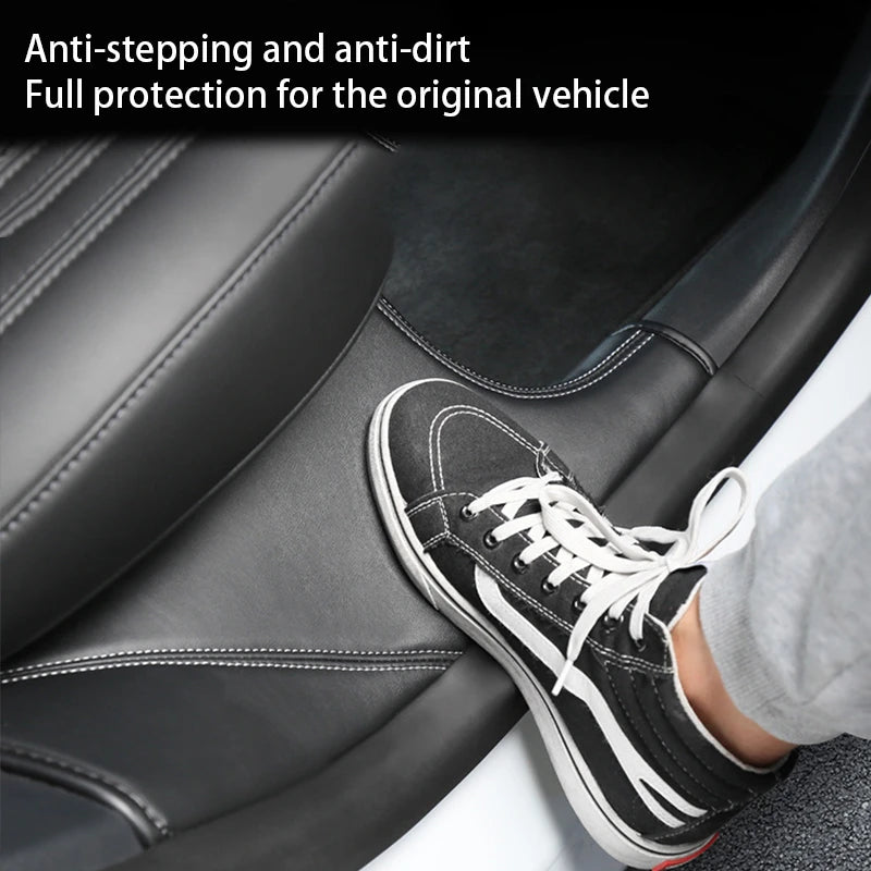 CUTIM Leather Rear Door Sill Protector for Tesla Model Y